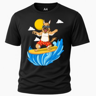 German Shepherd Surfing Performance Shirt