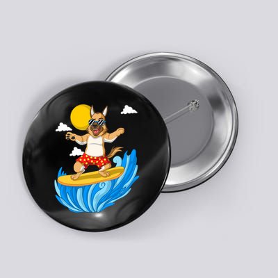 German Shepherd Surfing Button