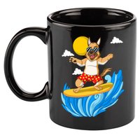 German Shepherd Surfing 11oz C Handle Ceramic Mug
