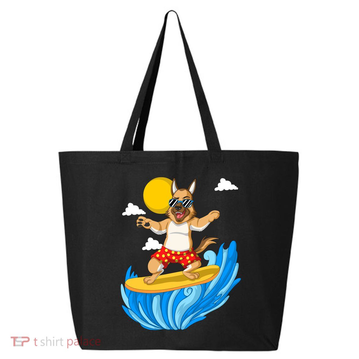 German Shepherd Surfing 25L Jumbo Tote