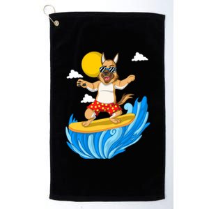 German Shepherd Surfing Platinum Collection Golf Towel