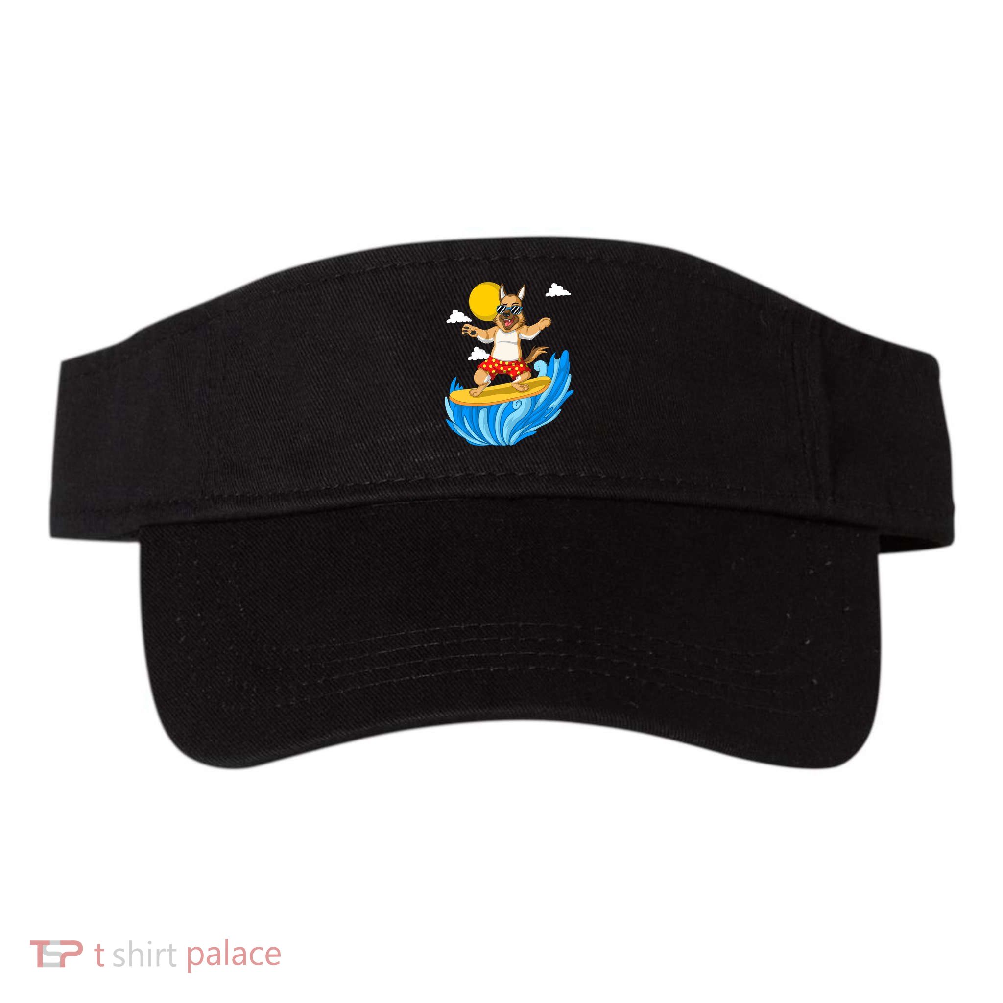 German Shepherd Surfing Visor