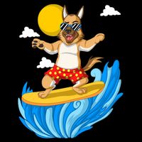 German Shepherd Surfing Visor