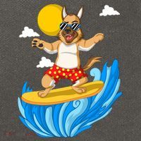 German Shepherd Surfing Cotton Canvas Backpack