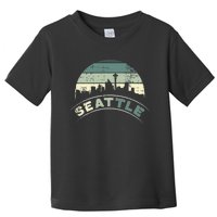 Grunge Seattle Skyline Distressed Look Design Toddler T-Shirt