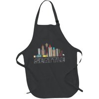 Grunge Seattle Skyline Distressed Look Design Apron