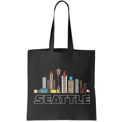 Grunge Seattle Skyline Distressed Look Design Bag