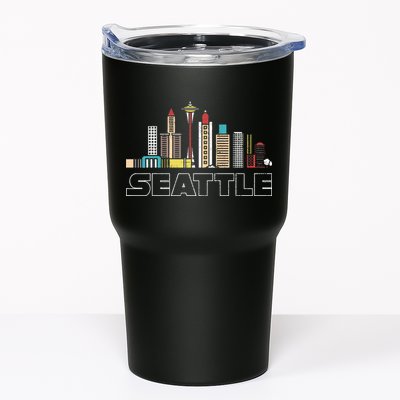 Grunge Seattle Skyline Distressed Look Design Tumbler