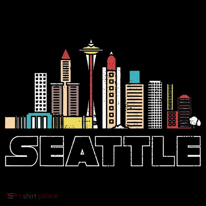 Grunge Seattle Skyline Distressed Look Design Sustainable Knit Beanie
