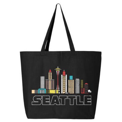 Grunge Seattle Skyline Distressed Look Design 25L Jumbo Tote