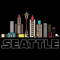 Grunge Seattle Skyline Distressed Look Design Wool Snapback Cap