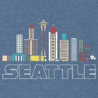 Grunge Seattle Skyline Distressed Look Design Garment-Dyed Sweatshirt