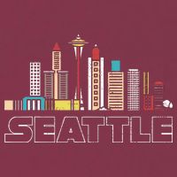 Grunge Seattle Skyline Distressed Look Design 16oz Travel Tumbler