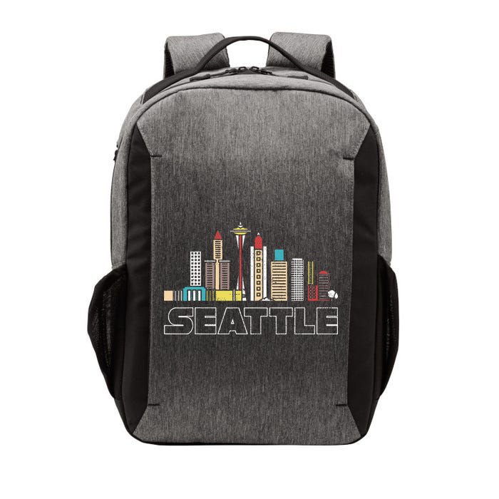 Grunge Seattle Skyline Distressed Look Design Vector Backpack