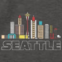 Grunge Seattle Skyline Distressed Look Design Vector Backpack