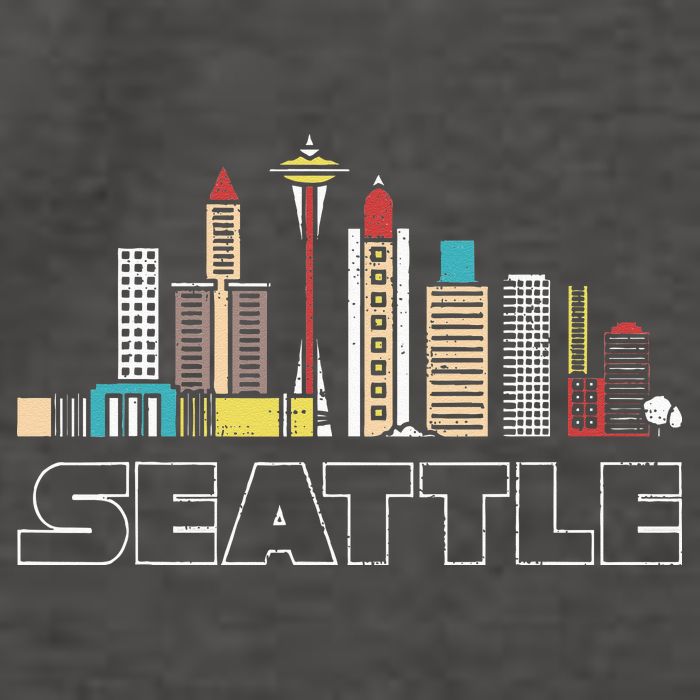 Grunge Seattle Skyline Distressed Look Design Vector Backpack
