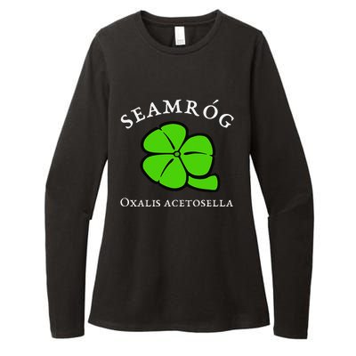 Green Shamrock Saint Patrick's Day Floral Vector Art Womens CVC Long Sleeve Shirt