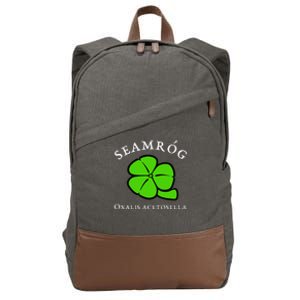 Green Shamrock Saint Patrick's Day Floral Vector Art Cotton Canvas Backpack