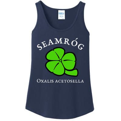 Green Shamrock Saint Patrick's Day Floral Vector Art Ladies Essential Tank