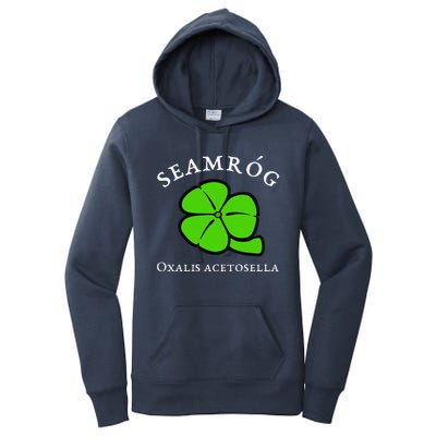 Green Shamrock Saint Patrick's Day Floral Vector Art Women's Pullover Hoodie