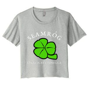 Green Shamrock Saint Patrick's Day Floral Vector Art Women's Crop Top Tee