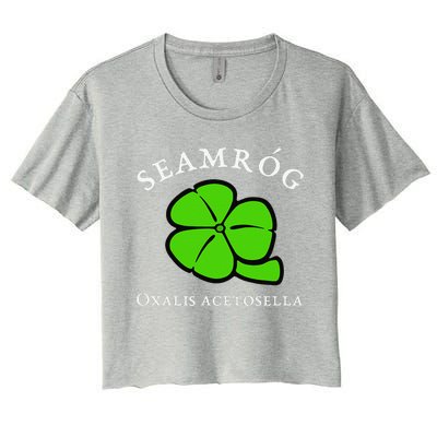 Green Shamrock Saint Patrick's Day Floral Vector Art Women's Crop Top Tee