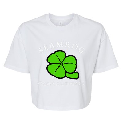 Green Shamrock Saint Patrick's Day Floral Vector Art Bella+Canvas Jersey Crop Tee