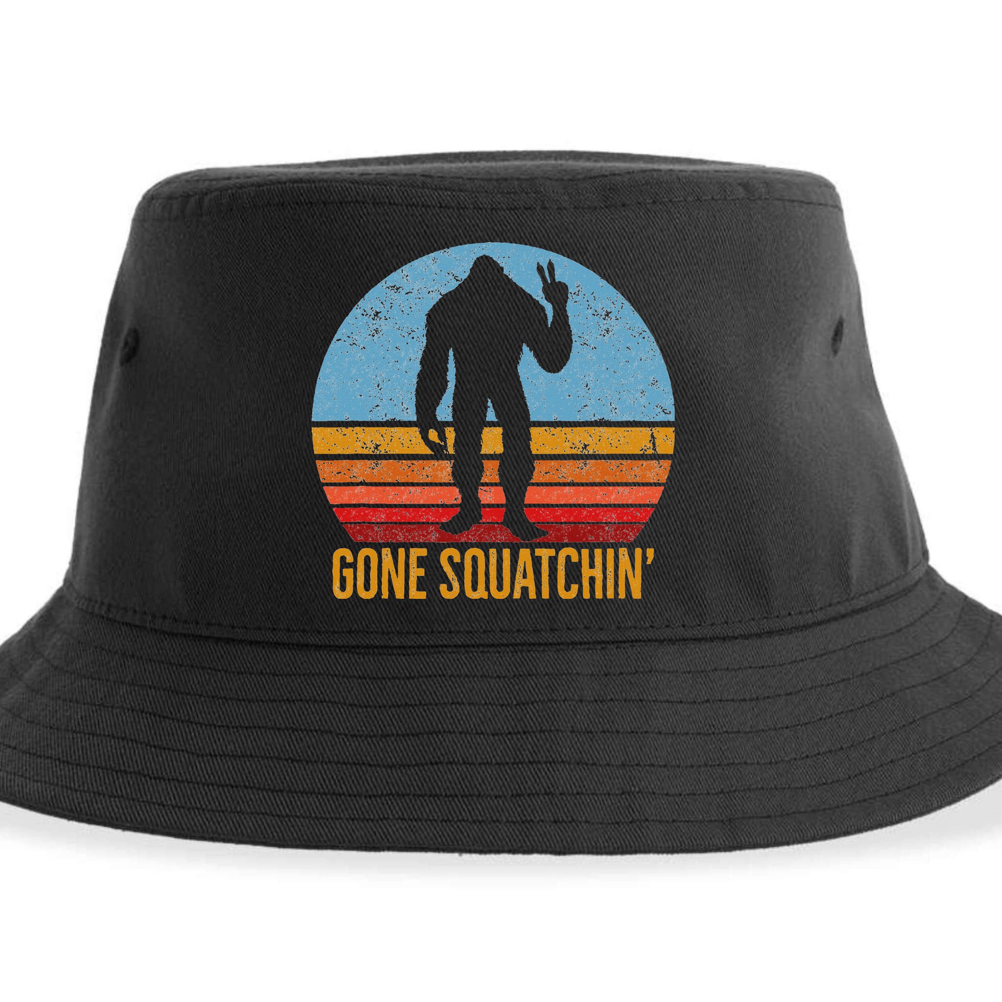  Gone Squatchin Sasquatch Peace Sustainable Bucket Hat