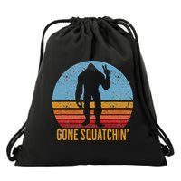  Gone Squatchin Sasquatch Peace Drawstring Bag