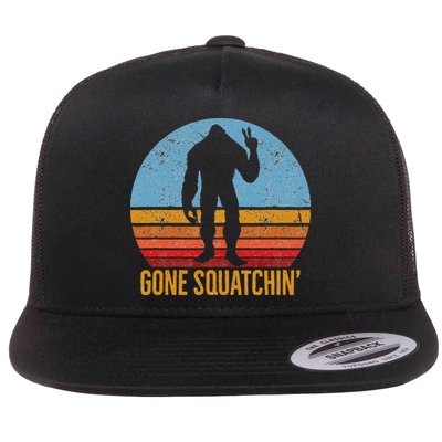  Gone Squatchin Sasquatch Peace Flat Bill Trucker Hat