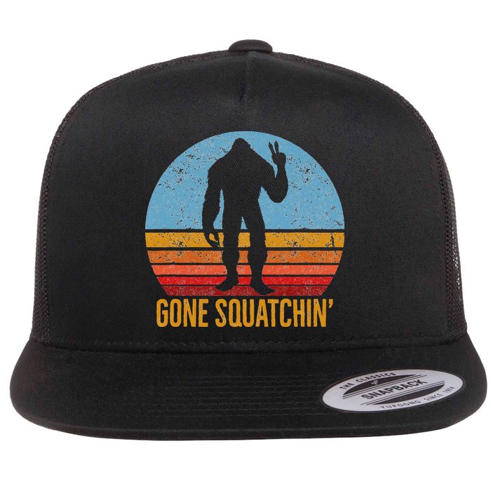  Gone Squatchin Sasquatch Peace Flat Bill Trucker Hat
