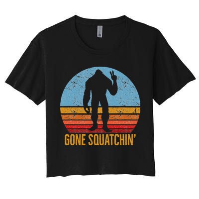  Gone Squatchin Sasquatch Peace Women's Crop Top Tee