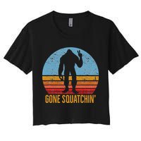  Gone Squatchin Sasquatch Peace Women's Crop Top Tee