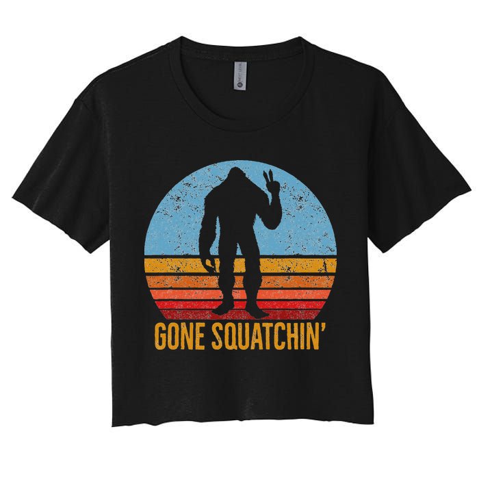  Gone Squatchin Sasquatch Peace Women's Crop Top Tee