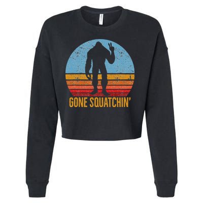  Gone Squatchin Sasquatch Peace Cropped Pullover Crew