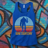  Gone Squatchin Sasquatch Peace Womens Tank Top