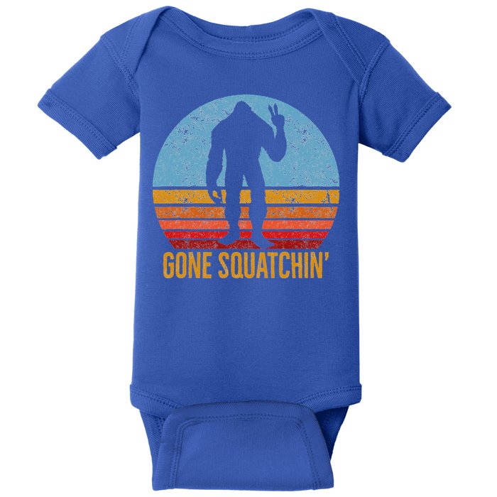  Gone Squatchin Sasquatch Peace Baby Bodysuit
