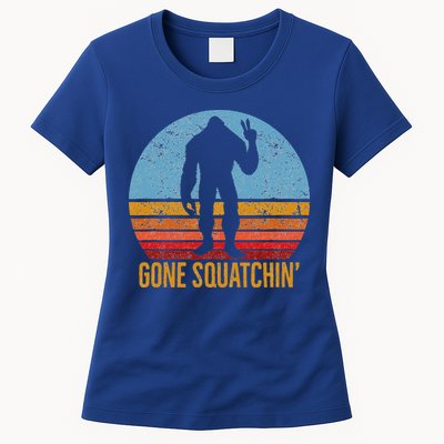  Gone Squatchin Sasquatch Peace Womens T-Shirt