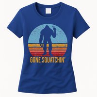  Gone Squatchin Sasquatch Peace Womens T-Shirt