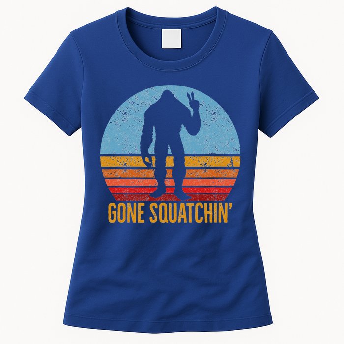  Gone Squatchin Sasquatch Peace Womens T-Shirt