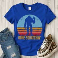  Gone Squatchin Sasquatch Peace Womens T-Shirt