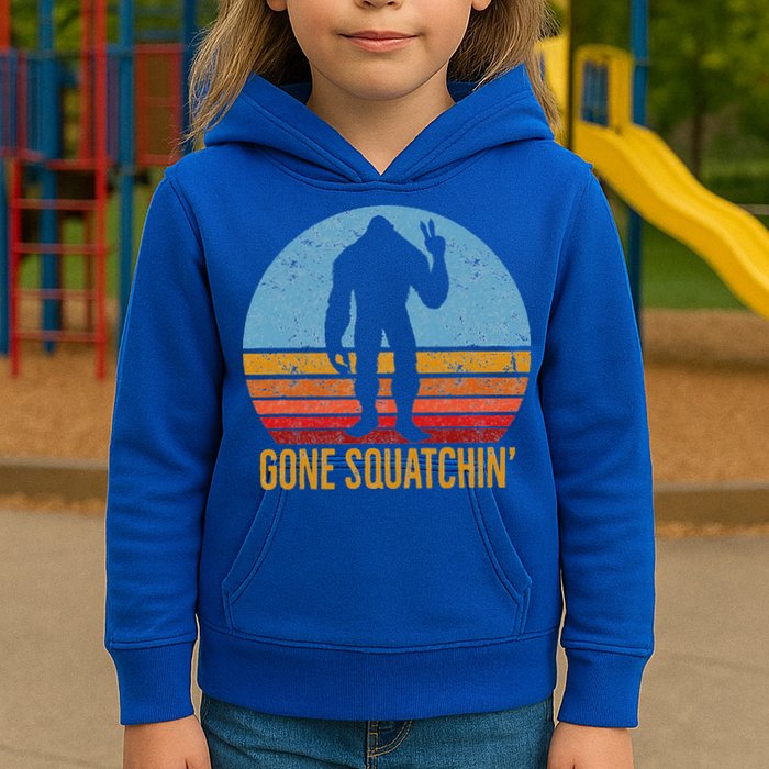  Gone Squatchin Sasquatch Peace Kids Hoodie