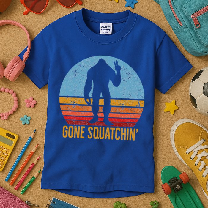  Gone Squatchin Sasquatch Peace Kids T-Shirt