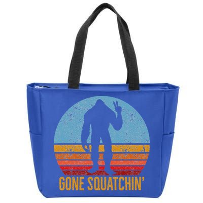  Gone Squatchin Sasquatch Peace Zip Tote Bag