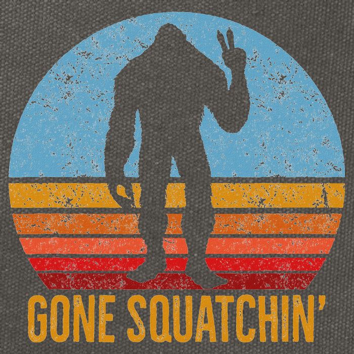  Gone Squatchin Sasquatch Peace Cotton Canvas Backpack