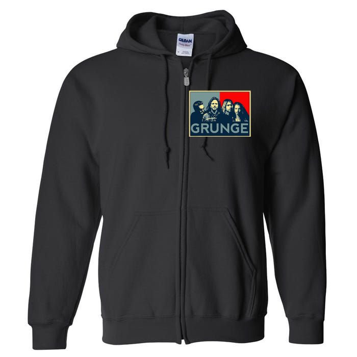 Grunge Seattle Sound Quotes Full Zip Hoodie