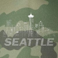 Grunge Seattle Skyline Distressed Look Design Legacy Tie Dye Trucker Hat