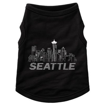 Grunge Seattle Skyline Distressed Look Design Doggie Tank
