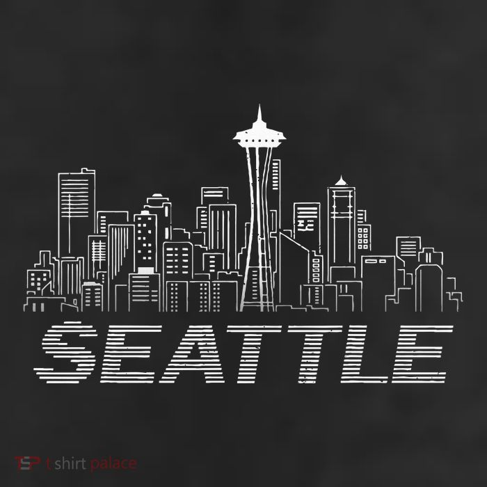 Grunge Seattle Skyline Distressed Look Design Beanie