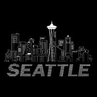 Grunge Seattle Skyline Distressed Look Design Flatbill Hat